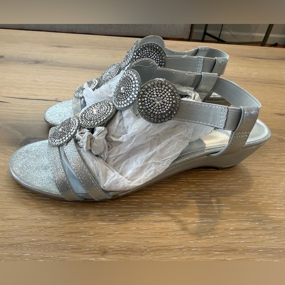 Silver Karen Scott Embellished Sandals - Picture 2 of 5